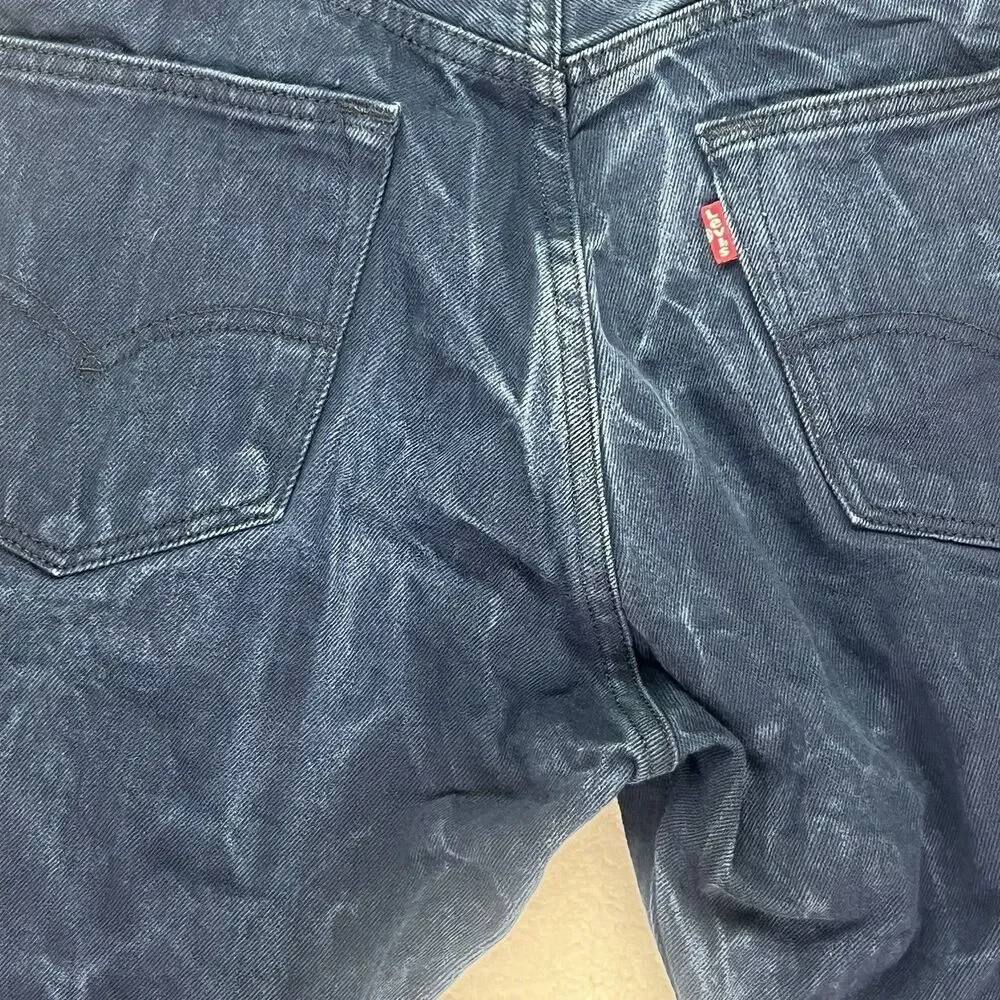 Men’s 34”x34” Navy Blue Levi’s 501xx Button Fly Straight‎ Fit Black Label Jeans